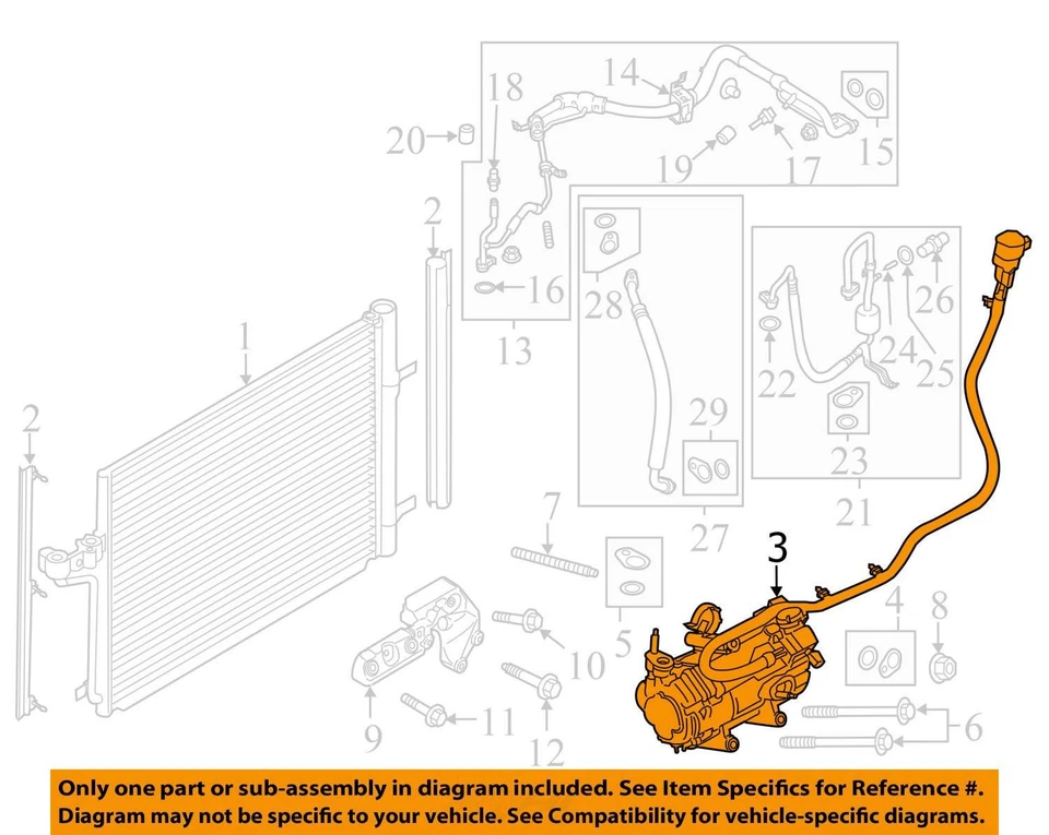 AC Compressor Fits 13-18 C-MAX 1839721 - Imagem 3 de 4