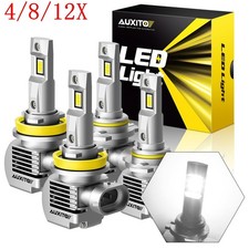 6/12/18X 9005+9006+H11 LED Headlight Fog Light Kit High Low Beam Bulbs White