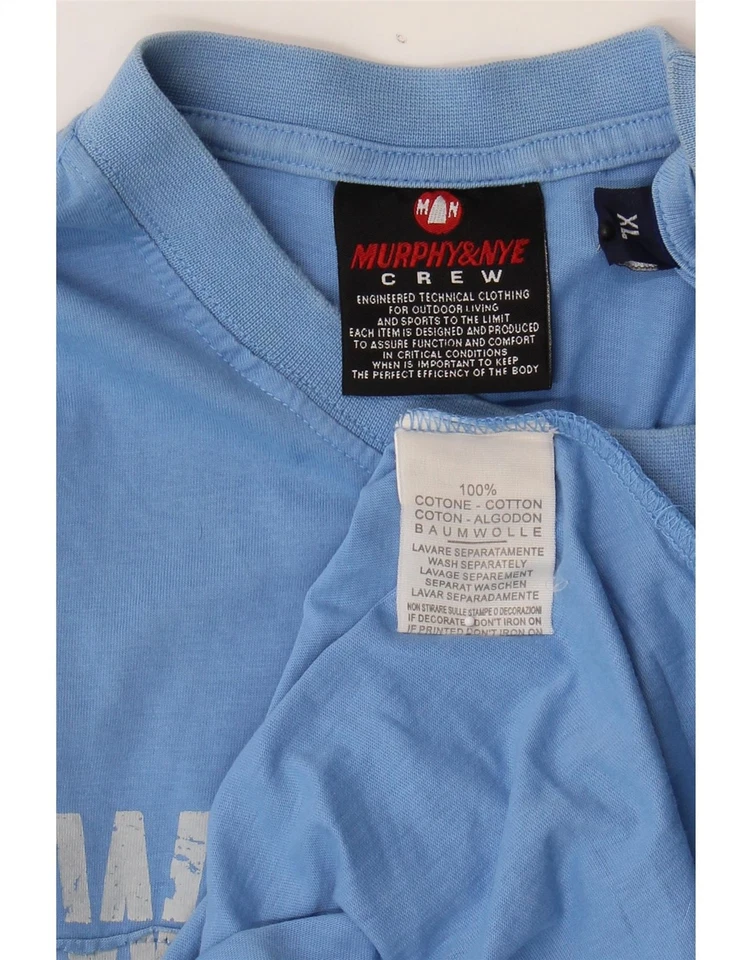 Top gráfico manga larga XL azul algodón DQ89 MURPHY & NYE para hombre DQ89 Foto 4 de 4