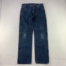Vintage Wrangler Jeans 13MWZ Mens 33x34 Cowboy Cut Dark Wash Denim USA Faded 90s