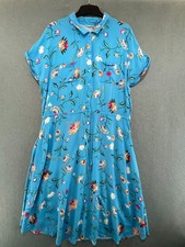 Hush Midi Shirt Dress Womens UK 16 Floral Summer Holiday Flowy Pockets Casual