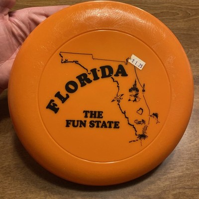 Vintage Colt & Dumont Discus Florida The Fun State Made in USA Orange Frisbee