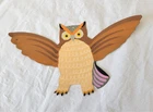 Vintage B Cukla  handmade, hand painted OWL signed Christmas ornament
