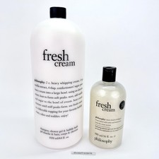 2x Philosophy FRESH CREAM Shampoo Bubble Bath 64oz  Hydrating Shower Gel 16oz
