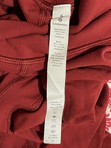 Lululemon Align Pant Full Length *Special Edition 28" Dark Sport Red Sz 6 - Picture 6 of 6