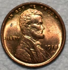 Uncirculated 1918-P Lincoln Cent, Blazing, Full-Red specimen.