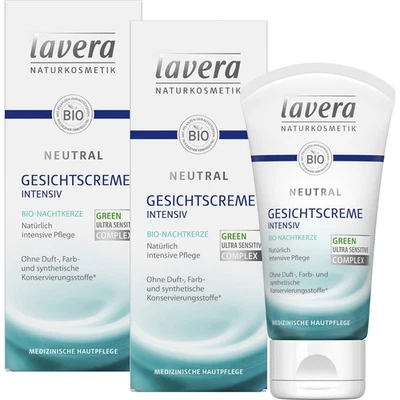 LAVERANA GMBH & CO. KG Lavera Neutral Gesichtscreme Bio-Nachtkerze, 2er Pack (2 x 50 ml)