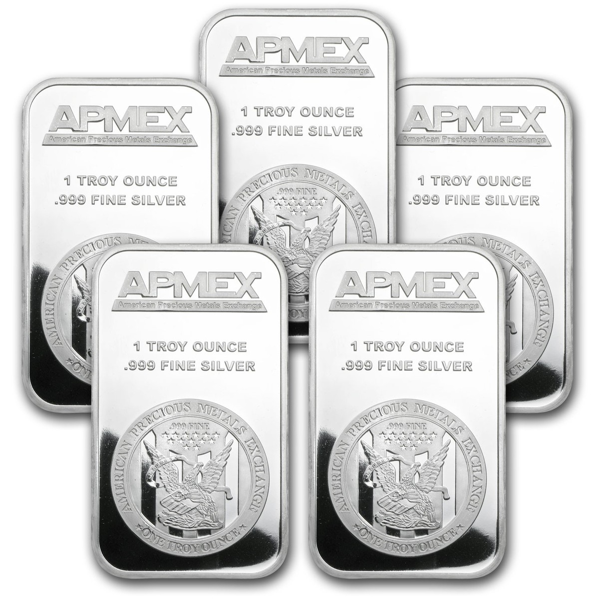 1 oz Silver Bar (lot of 5) By APMEX .999 Fine | eBay