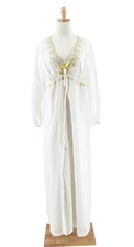 VTG 70s JCPenney Peignoir Set M/L Embroidered Lace Romantic Cottage Prairie Boho