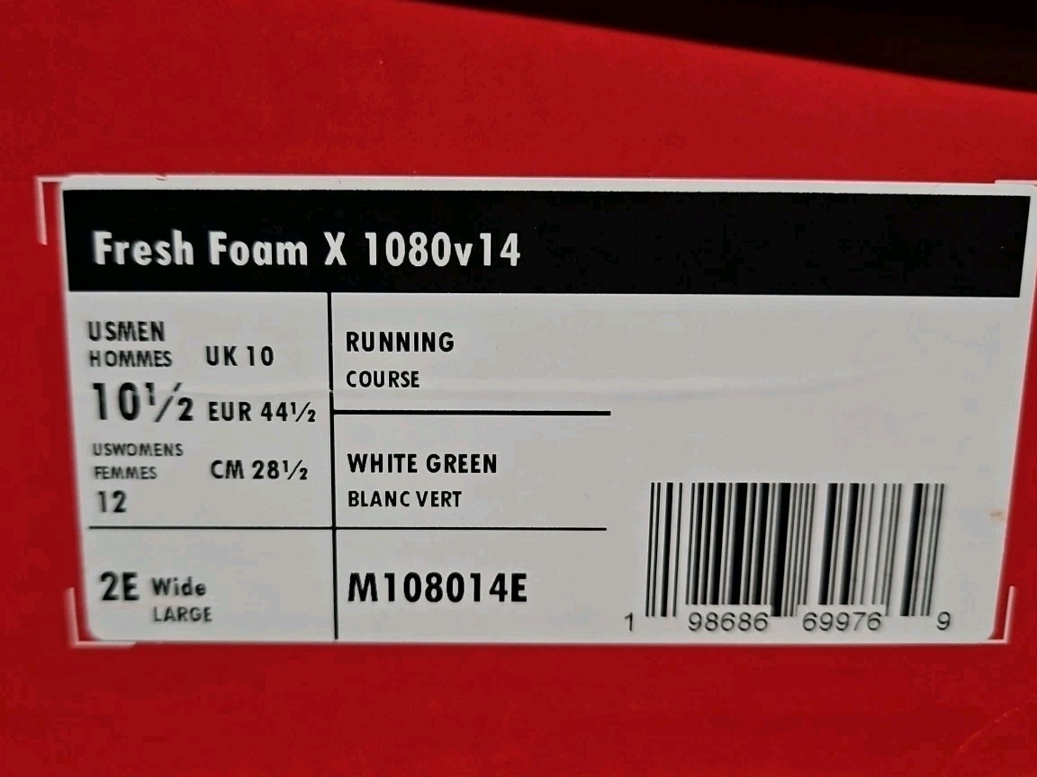 New Balance Fresh Foam X 1080 v14 Size 10.5 Wide 2E Beige Green Mens M108014E thumbnail 11