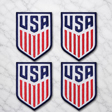USA SOCCER BADGE 4 PACK EMBROIDERED IRON ON P...