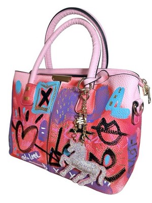 Colorful Street Art Graffiti Vegan Leather Satchel Bag