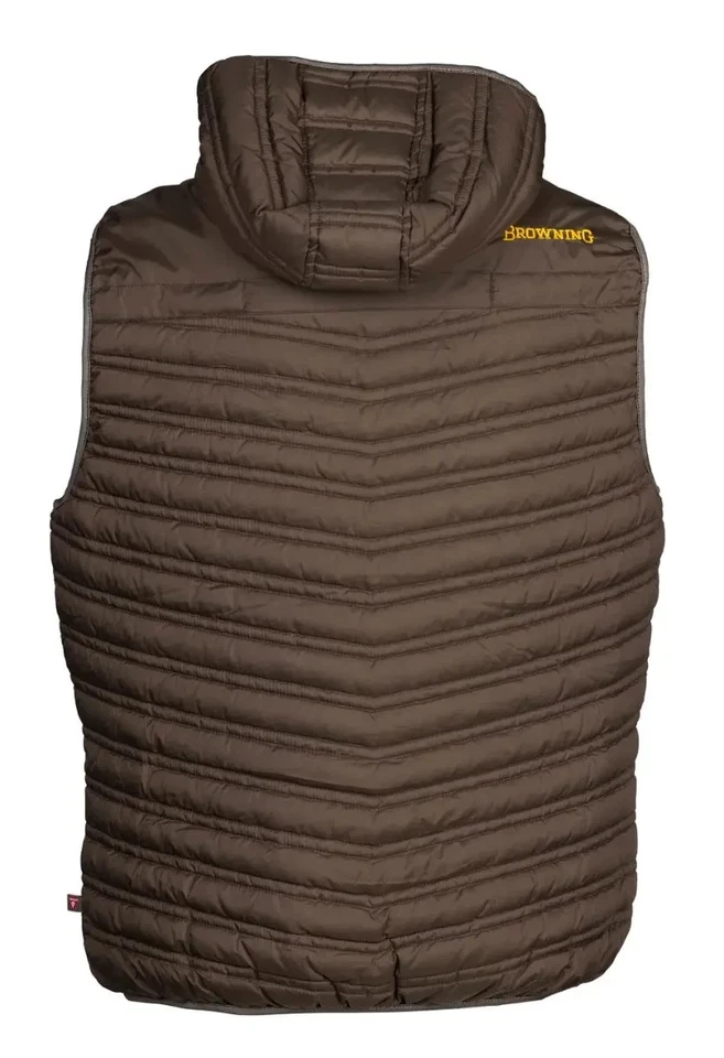 Browning Packable Puffer Hooded Vest Major Brown Men's S Small - Image 3 of 4
