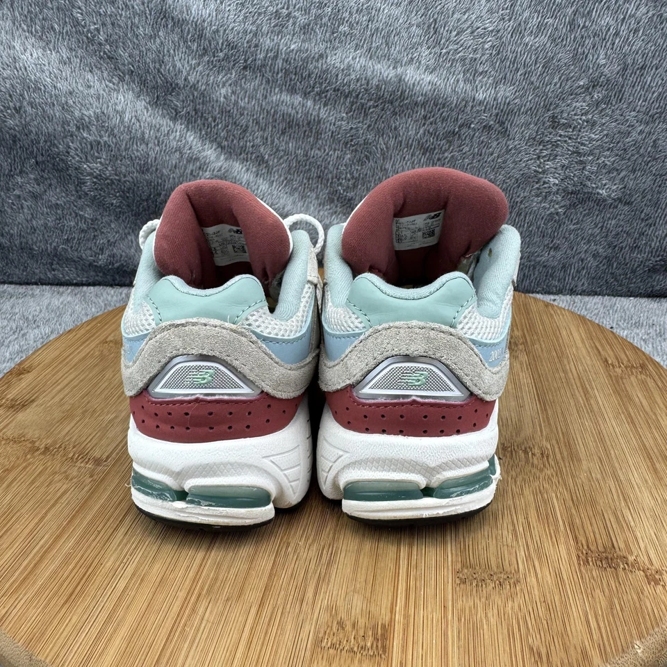 New Balance 2002R Zapatos Niños Talla 11 Gris Blanco Azul Gamuza Malla Tenis para Correr Foto 4 de 4