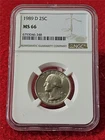 1989-D WASHINGTON QUARTER   NGC MS 66  UNCIRCULATED                     #T1595