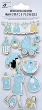 Little Birdie Baby Embellishments 11/Pkg-It's A Girl Blue