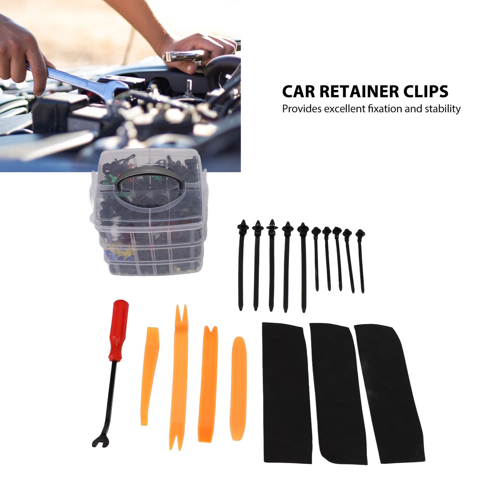 925pcs Car Body Retainer Clips Excellent Fixing Force Universal Fit Rivets Faste