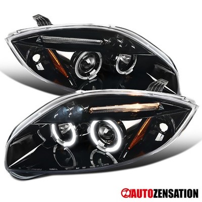 Slick Black Fit 2006-2012 Mitsubishi Eclipse LED Halo Projector Headlights Lamps