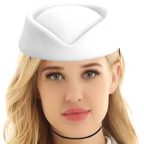 Stewardess Air Hostesses Pillbox Top Hat Imitation Wool Felt Cap for Cosplay x1 - 第 38/45 張圖片