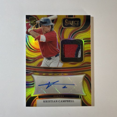 #ad #ad Kristian Campbell #AM KC Gold Prizm 10 2025 Panini Select Rookie Patch Auto $100.00