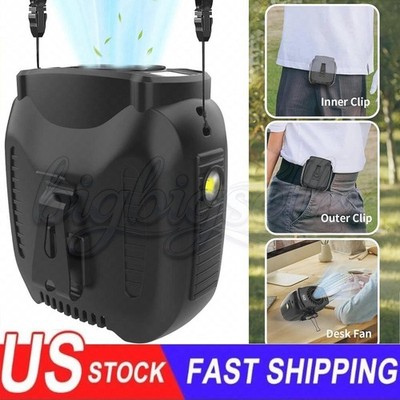 10000mAh Portable Waist Fan Clip on Belt Shirt Body Rechargeable Battery 5 Speed