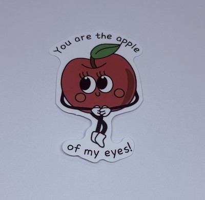 Cute Fruit Sticker  Apple Of My Eyes  Inspirational Kids Journal Decal Art Tc9