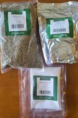 Lot Of 3 Bags of Herbs & Herbal Powders: Coriander Seed, Arrowroot & Bay Leaf