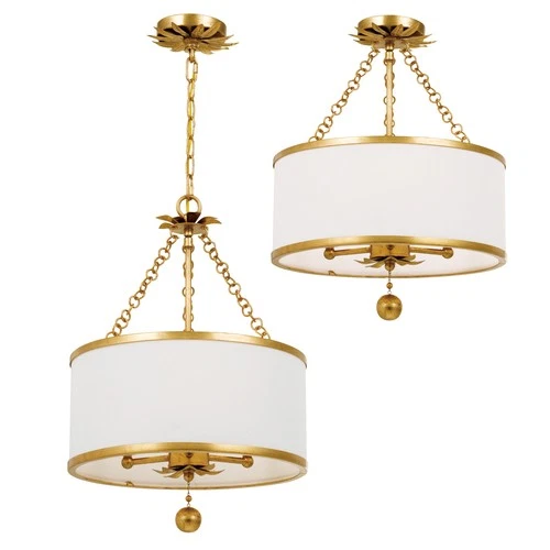 Broche 3-Light 14" Ceiling Light in Antique Gold - Picture 2 of 7