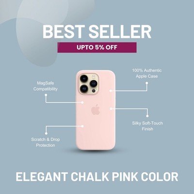 Apple Silikon Case mit MagSafe für iPhone 14 Pro - Chalk Pink