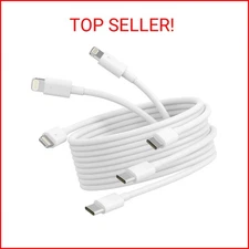 USB C to Lightning Cable 3Pack 6ft [Apple MFi Certified], iPhone Fast Charger