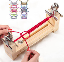 Jig Bracelet Maker, Adjustable Wood Bracelet Jig DIY Hand Knitting Jig with 2 Cl