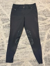 For Horses Breeches Women’s 42 Green Equestrian Tights Pants Nylon Italy 26x25.5