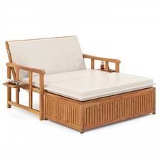 Patio Loveseat Recliner Sun Lounger w/ Removable Cushions