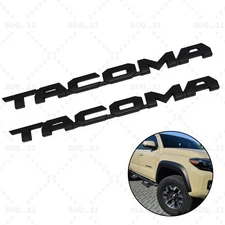2PCS FOR TACOMA 2016-24 MATTE BLACK DOOR SIDE EMBLEM  LEFT RIGHT NAMEPLATE BADGE