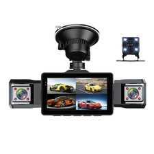 Car Dash Cam DVR 1080P Driving Recorder WiFi 4 Lens Night Vision With 32G Card