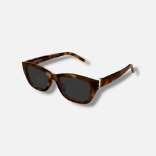 Saint Laurent Women's SL M153 003 Brown Rectangular Sunglasses 55-18-145