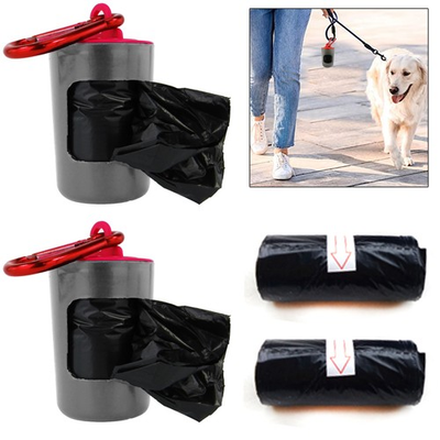 #ad 2 Dog Poop Bags Pet Waste Dispenser Holder Clip Carabiner Attach To Leash Refill $7.59