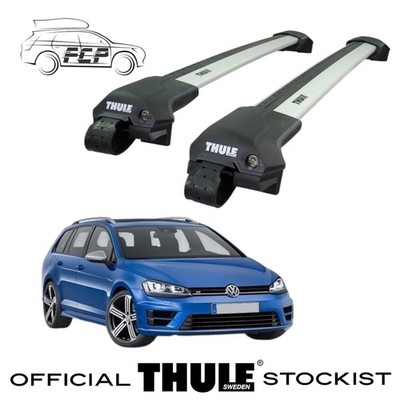 Thule WingBar Edge Silver Roof Bars Set to fit VW Golf Estate Mk.7 13-20 Rails