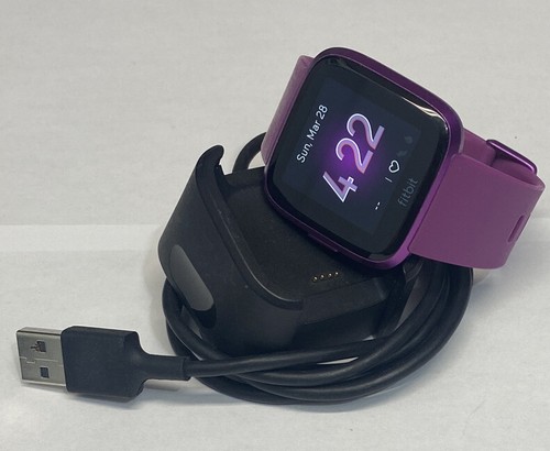 Fitbit Versa Lite FB415 Activity Tracker Smart Watch Sm Purple Band With Charger | eBay