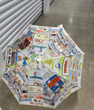 Vintage Newspaper Comic Strip Umbrella The Times/NJ.Com-Wood Handle