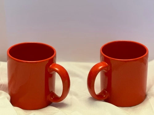 Waechtersbach 12 oz coffee/tea mug set red vintage made in West Germany 