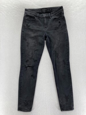 Lucky Brand Ava Skinny Jeans Women's 4/27 Black Stretch Denim