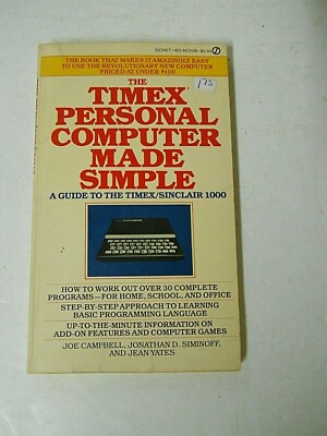 82' Timex Personal Computer Made Simple Sinclair 1000 Guide Paperback Book