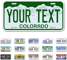 Personalize Custom License Plate Tag for Any State Auto Car Motorcycle ATV Moped