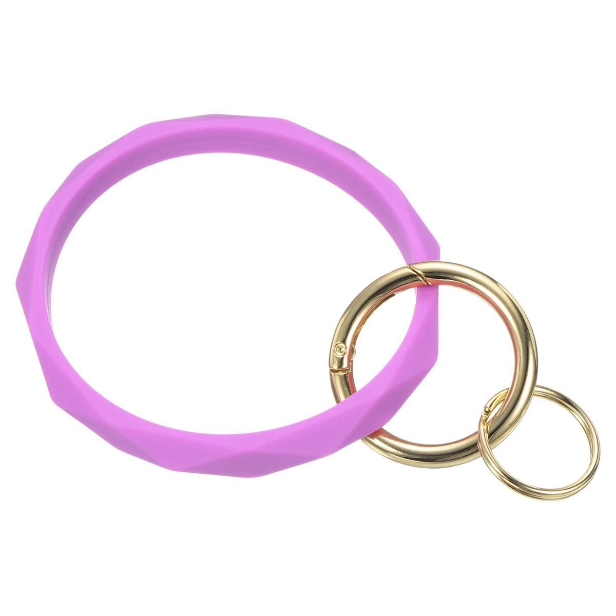 Key Ring Bracelet Silicone Keychain Diamond Shaped Wrist Keyrings