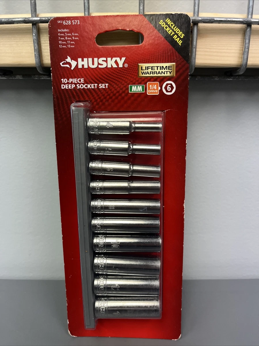 Husky 1 4 in. Drive Deep Metric Socket Set 10 Piece eBay