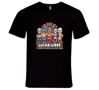 Lucha Libre Amigos Luchadores Mexican Wrestling Fan El Santo La Parka  T Shirt