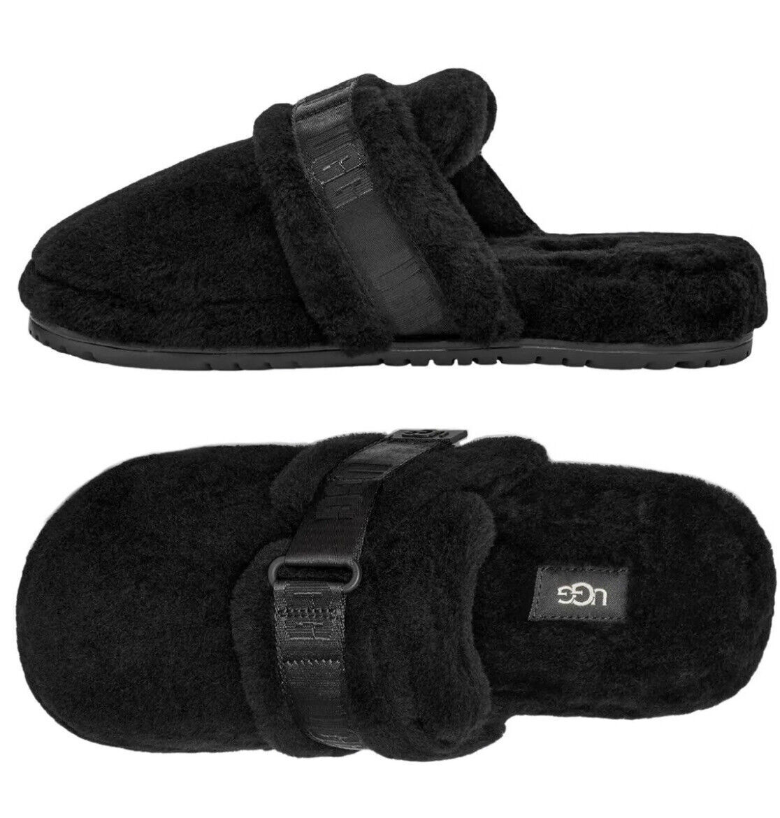 UGG 1118150 Men 12 Soft Fluff It Pop Slides Slip On Casual Slippers Black NEW UGG-Fluff It Slipper Men Size 9 Black Slip On Shoe Mule  main image 2