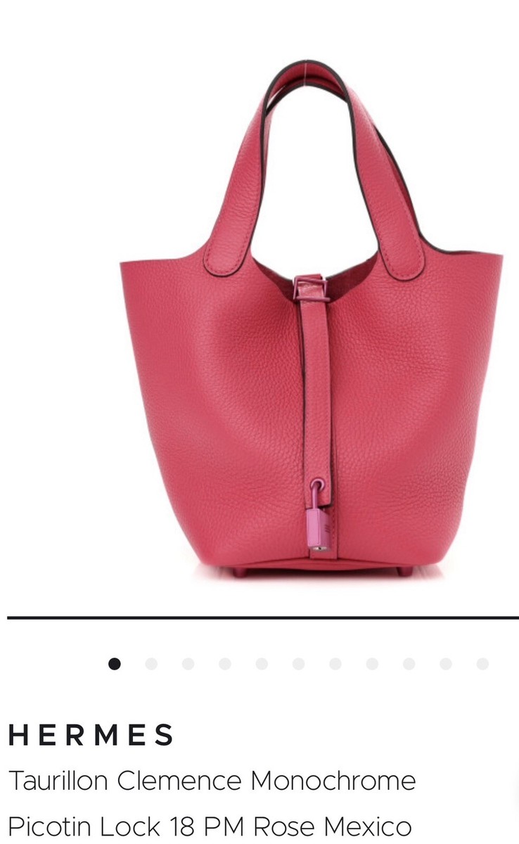 限定品 最安値挑戦 HERMES Picotin Monochrome PM 18 NEW Hermes Monochrome Picotin 18 Rose Mexico Clemence Pink