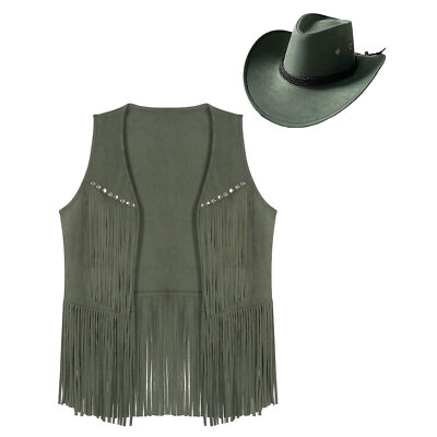 Womens Fringe Waistcoat Motor Vest Music Jacket Festivals